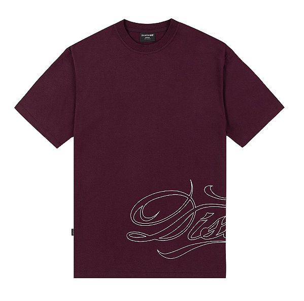 Camiseta Disturb Script Burgundy