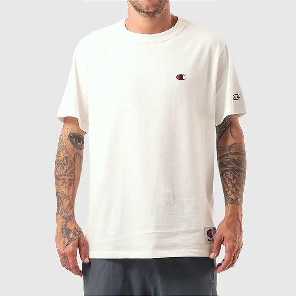 Camiseta Champion Logo C Embroidery Off White