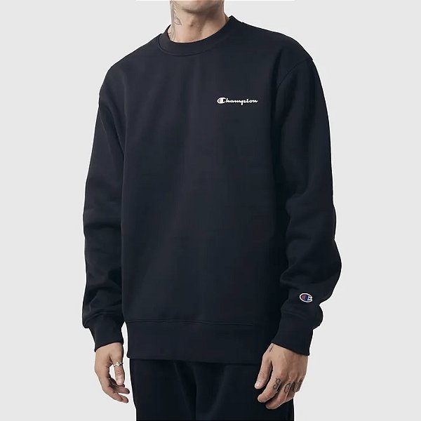 Moletom Champion Athletic Mini Script Crewneck Black