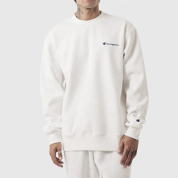 Moletom Champion Athletic Mini Script Crewneck Off White