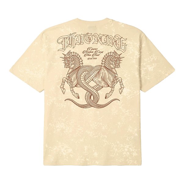 Camiseta Thug Nine Oversized Morphus Bege