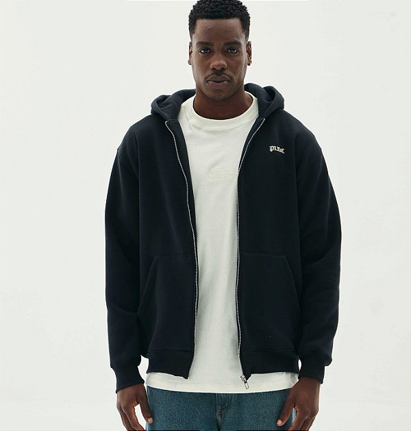 Moletom PLANO C Jaqueta Zip Hoodie Black