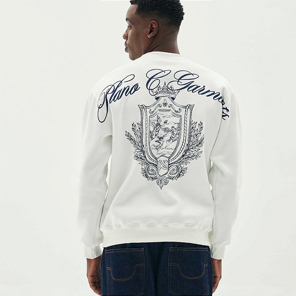 Moletom PLANO C Celestial Crewneck White