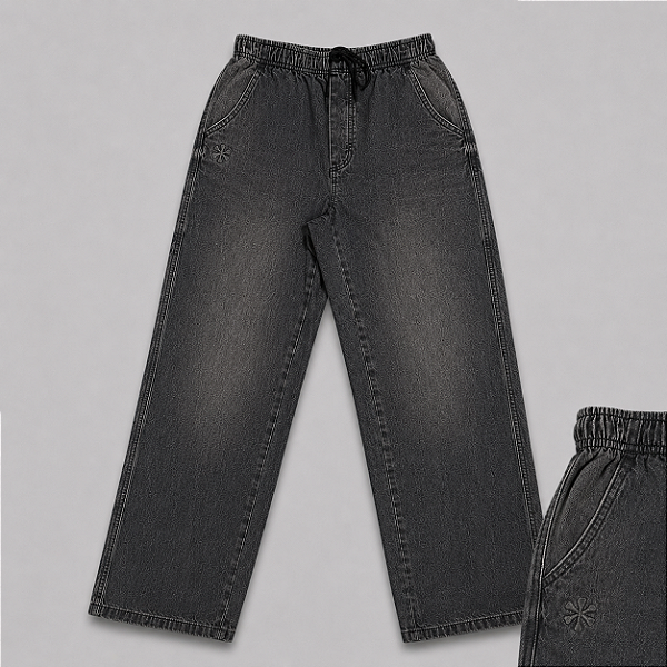 Calça Kost Baggy Washed Jeans Black