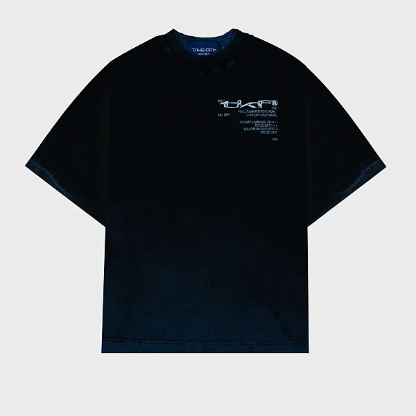 Camiseta Take-Off Faded Black/Blue Boxy Tee