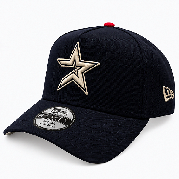 Boné New Era 9Forty A-Frame MLB Houston Astros '250th Anniversary Side Patch' Fitted Navy Blue