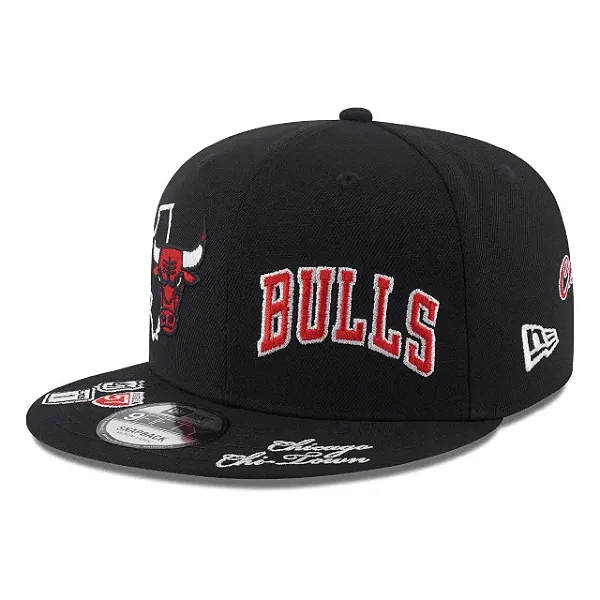 Boné New Era 9FIFTY NBA Chicago Bulls All Over Hat Black