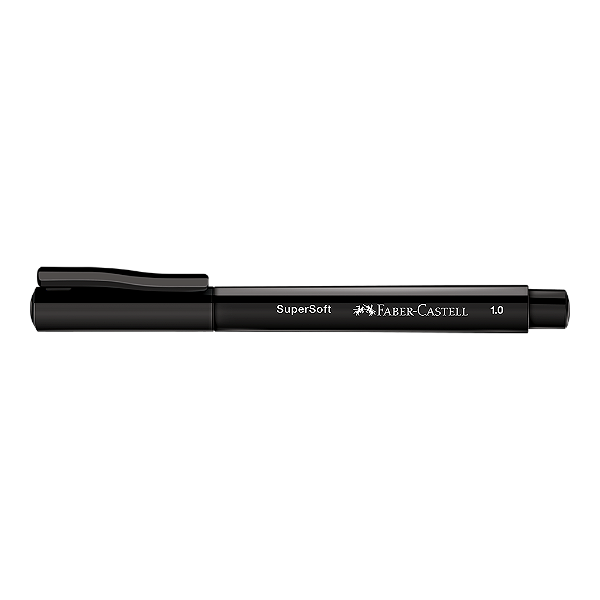 Caneta SupersSoft Preta Faber-Castell Ponta Média 1.0mm