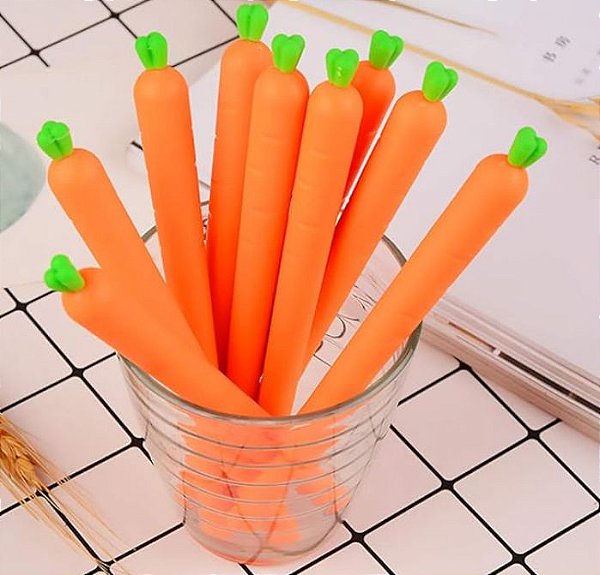 Caneta Fofa Gel Cenourinha 0.5mm Preta