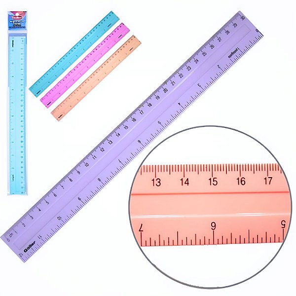 Régua 30 Cm Plastica Pastel Goller