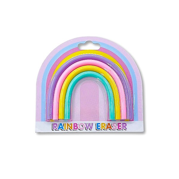 Kit 4 Borracha Arco-íris Pastel bastão