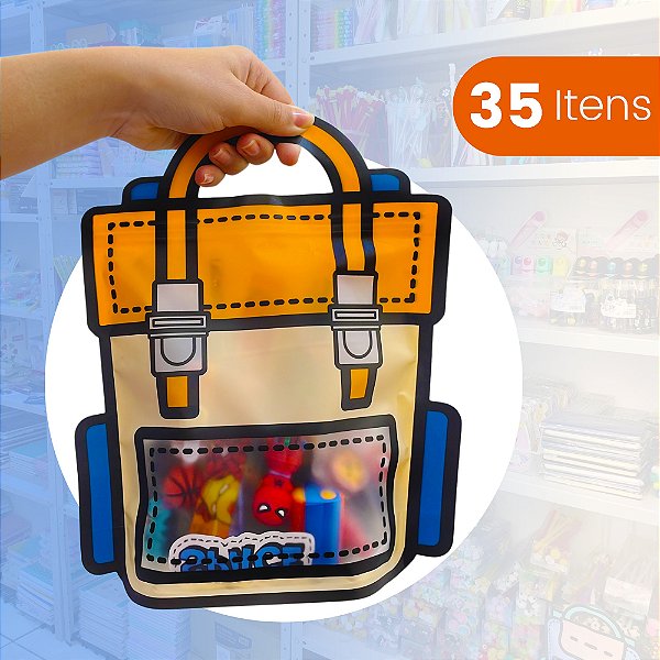 Kit Papelaria Na Mochila Menino Presente Especial Lofi