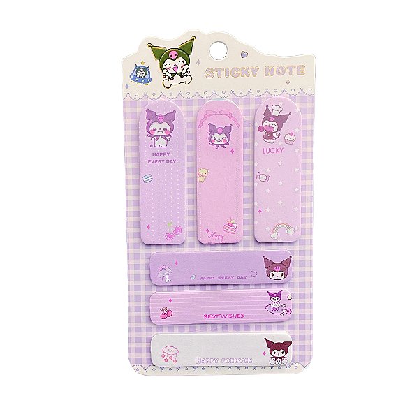 Marca Páginas Kuromi 120 Folhas 6 Modelos tipo Flags Sanrio