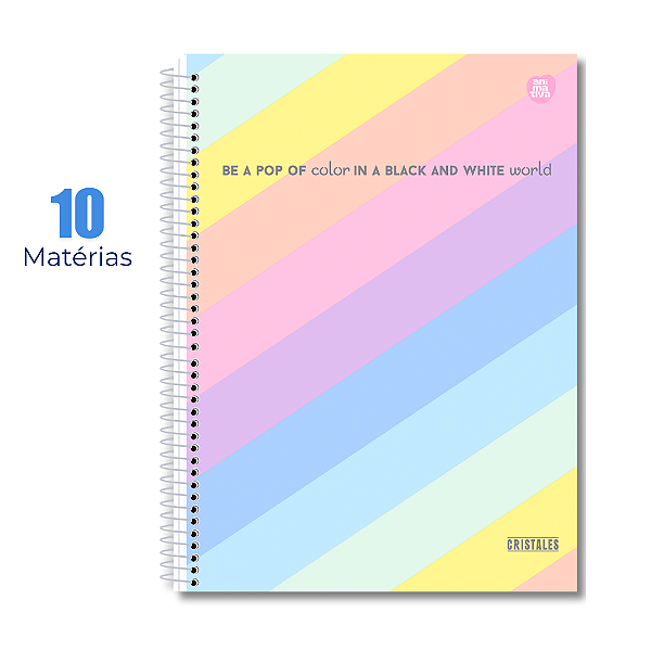 Caderno 10 Matérias Univesitário 160 Folhas Cristales Be a Pop