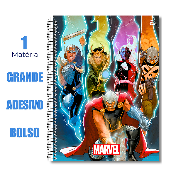 Caderno Universitário 1 Matéria Marvel Guerra do Reino de Omega