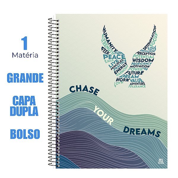 Caderno Univesitário 80 Folhas Wind Chase