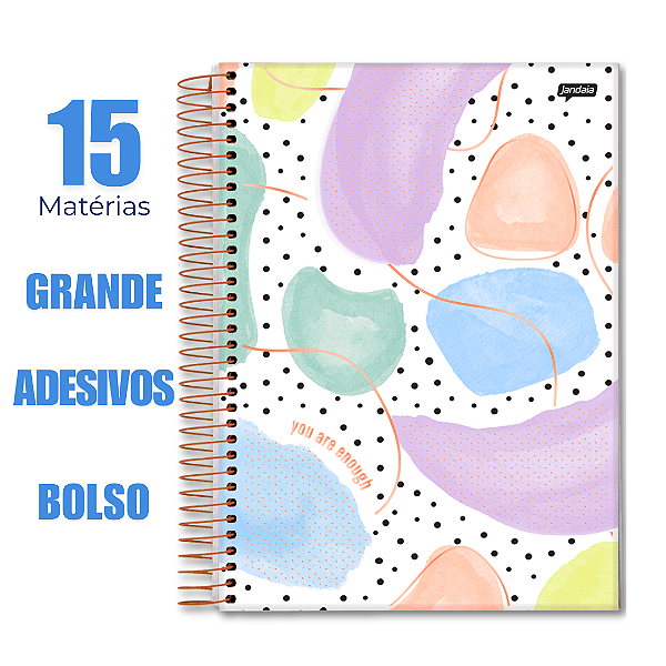 Caderno 15 Matérias 240 Folhas La Creme YOU ARE ENOUGH