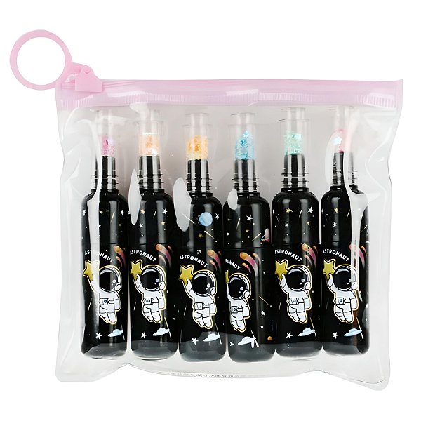 Kit 6 Marca Texto Fofo Astronauta 6 Cores