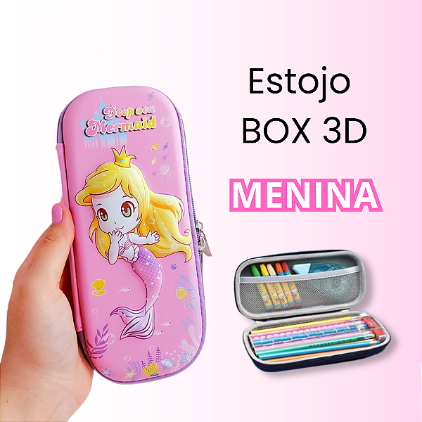 Estojo Box 3D com Divisórias Menino