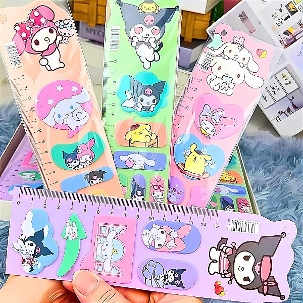 Conjunto de Bloquinhos Sanrio com Régua
