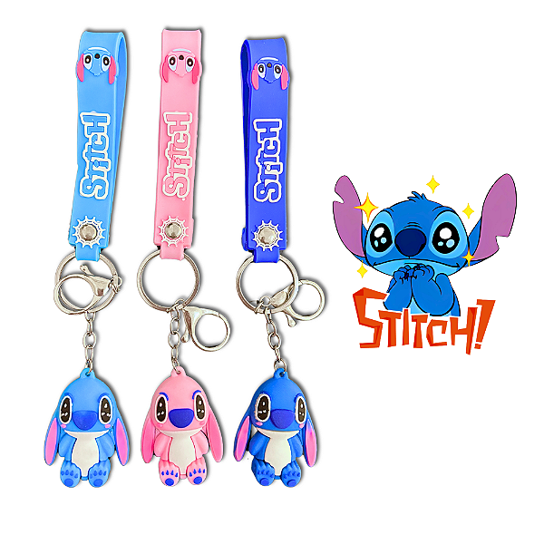 Chaveiro Stitch com Alça 2 Cores