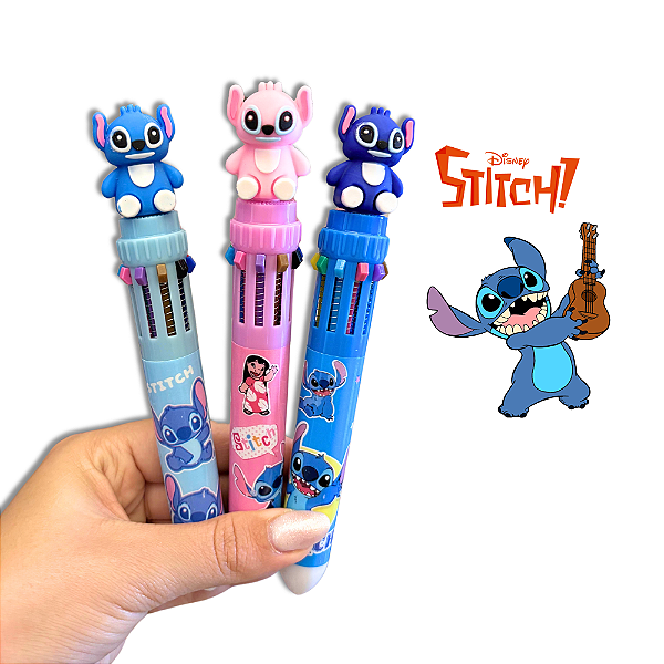 Caneta Fofa 10 Cores Stitch