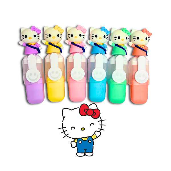 Conjunto 6 Marca Textos Fofos Bonequinho Hello Kitty