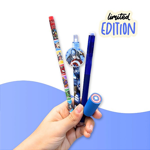 Mini Kit Papelaria Fofa Super-Heróis | edição limitada