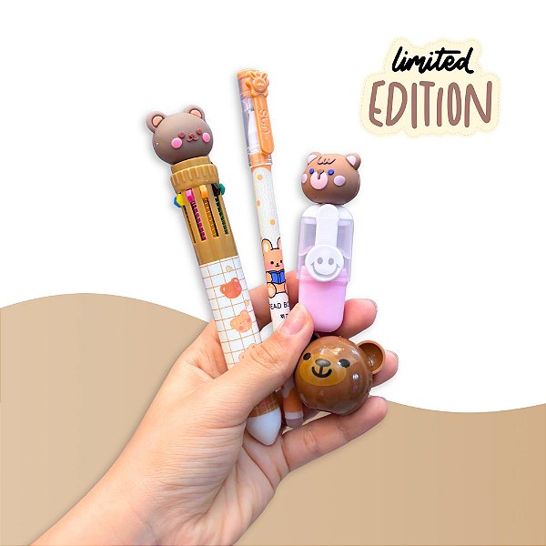 Mini Kit Papelaria Fofa Ursinho | edição limitada