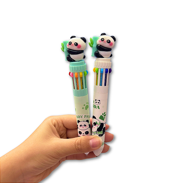 Caneta Fofa Panda 10 Cores