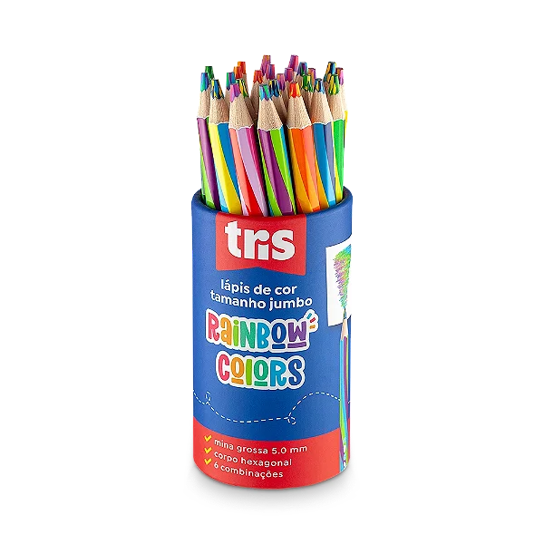 Lápis de Cor TRIS Rainbow Colors JUMBO