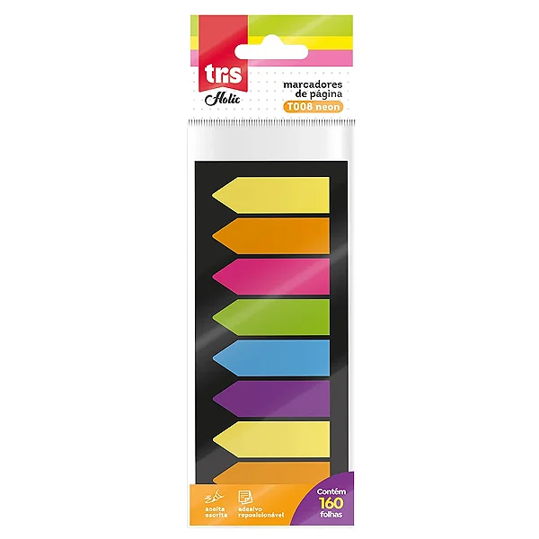 Marcador De Página 8 Cores 160 Folhas 42x13 mm Neon TRIS