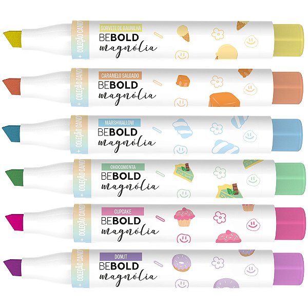 BE BOLD Candy Magonólia Marca Texto Perfumado Newpen 6 Cores