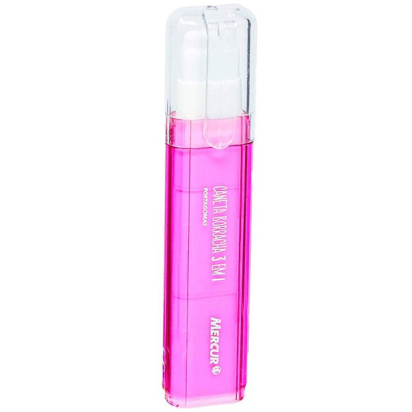 Caneta Borracha Mercur 3 em 1 Rosa Blister