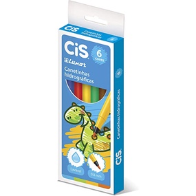 Kit com 6 Canetas Coloridas Hidrográficas Ponta 0.8mm Cis