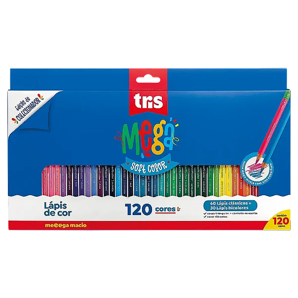 Conjunto 120 Cores Lápis de cor MEGA Softcolor 90 Peças