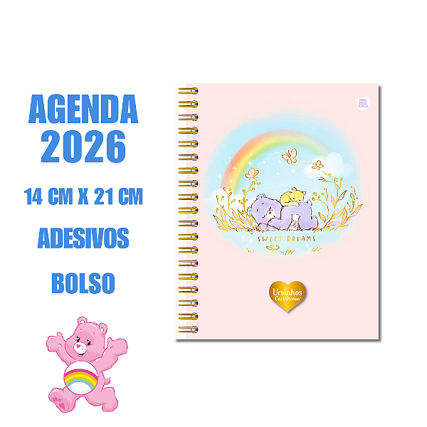 Agenda Anual 2026 Ursinho Carinhosos Sweet Dreams