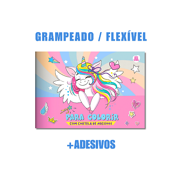 Caderno de Colorir Unicórnio Flexível 16 Folhas