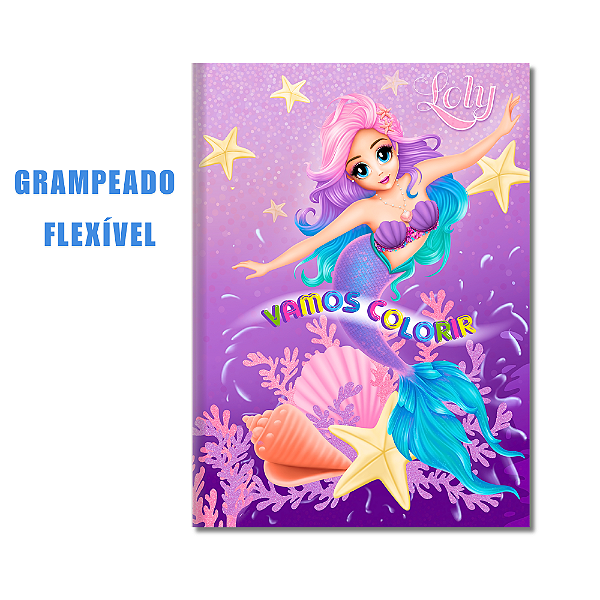Caderno de Colorir Sereia Loly 8 Folhas