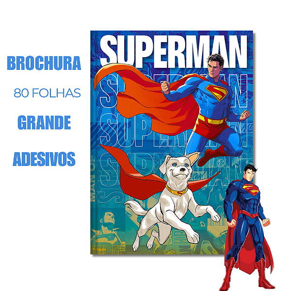 Caderno Brochura Grande 80 Folhas Superman Krypto