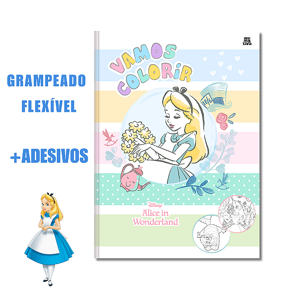 Caderno de Colorir 8 Folhas Alice no País das Maravilhas