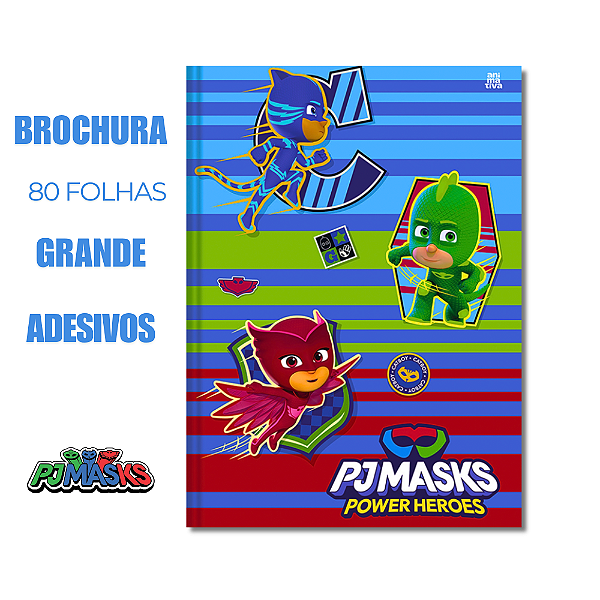 Caderno Brochura Grande PJ Masks Listrado