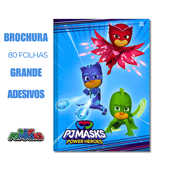 Caderno Brochura Grande PJ Masks Super Poderes