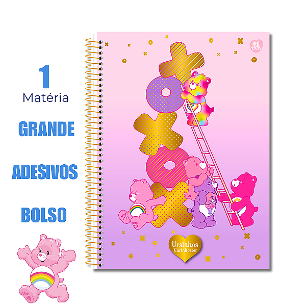 Caderno Universitário 1 Matéria Ursinhos Carinhosos XOXO