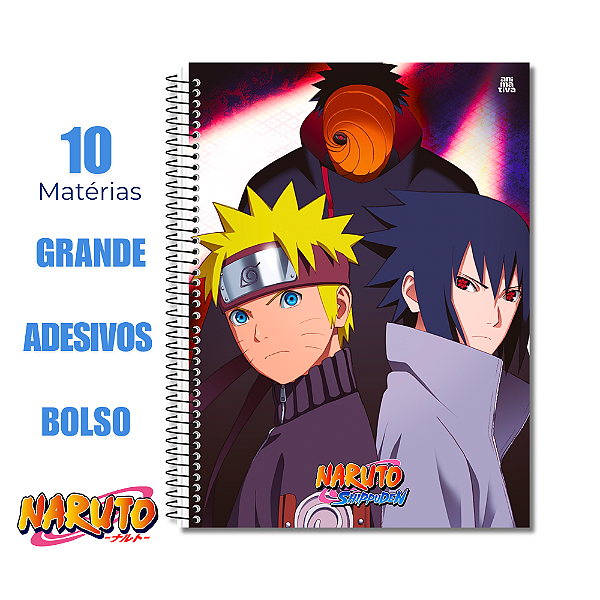 Caderno Universitário 10 Matéria Naruto Shippuden Laços