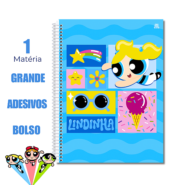 Caderno Universitário 1 Matéria Meninas Super Poderosas Lindinha