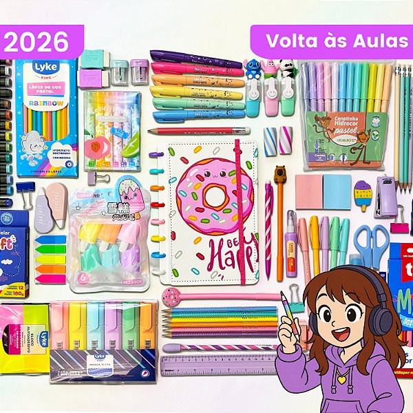 Kit Caderno de Disco Volta às Aulas
