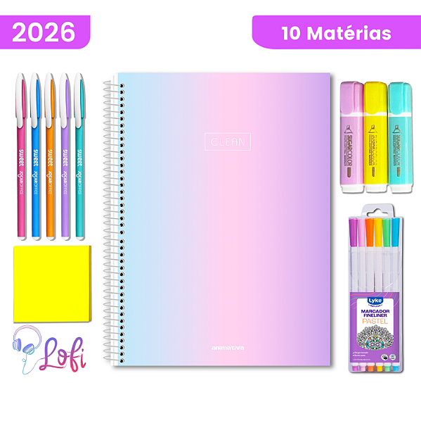 Kit Caderno 10 Matéria Essencial