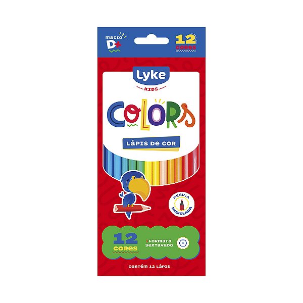 Conjunto 36 Lápis de Cor Sextavado Resina Reciclado