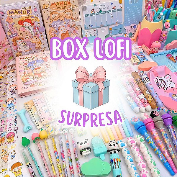 Magic Box Surpresa Kawaii Kit Papelaria Lofi